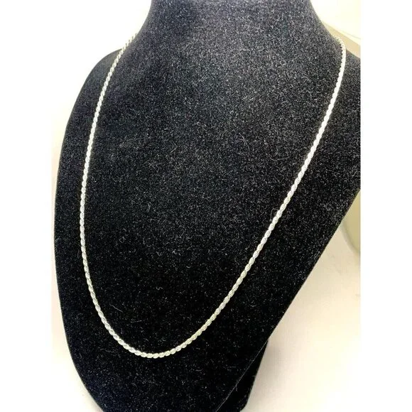 Sterling Silver Rope Necklace 20'' Chain 1.85mm Wide Unisex Jewelry - Picture 5 of 12